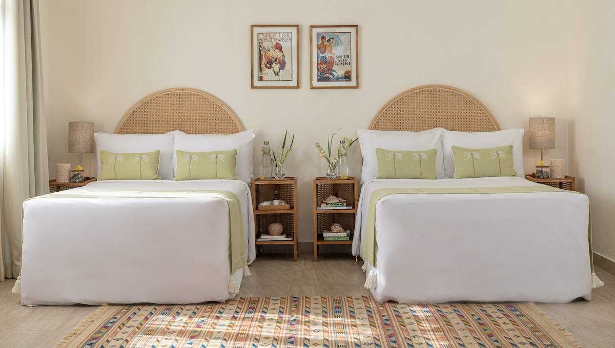 TRINITY SHARE ROOM DOUBLE BEDS RATTAN DECOR BALI GODDESS RETREAT WO